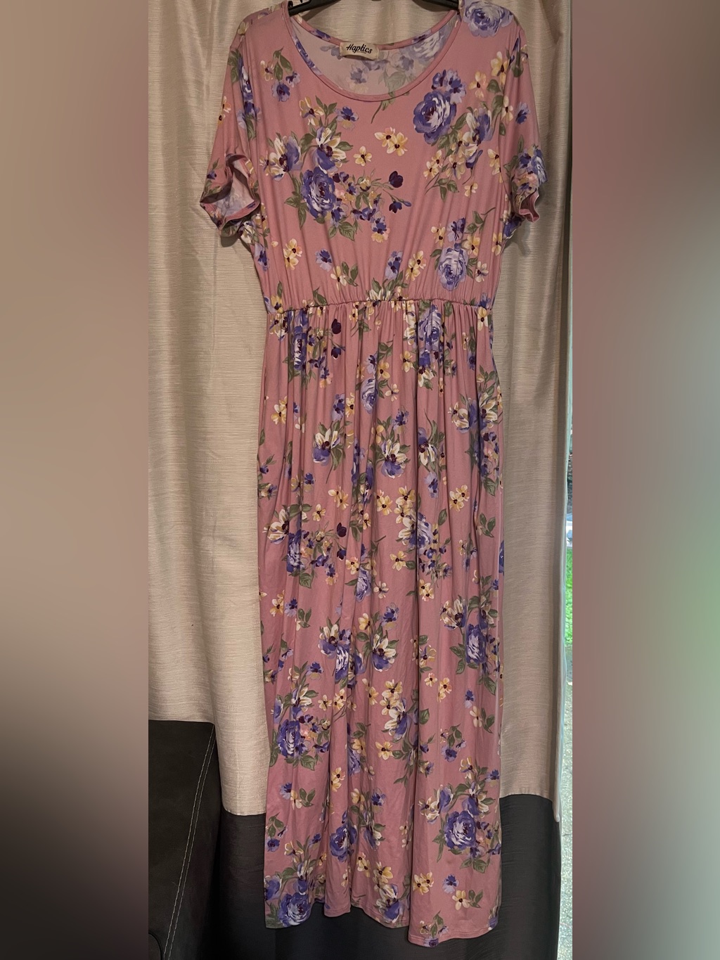 New Haptics 3x (22-24w) Buttery Soft Pink Floral Maxi Dress